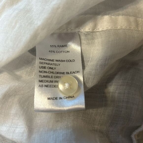 Trovata birds of paradis sheer ruffled button down top size small - Picture 6 of 6